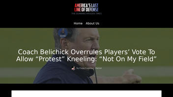 Fact Check: Coach Belichick Did NOT Overrule Players' Vote To Allow 'Protest' Kneeling -- It's Satire