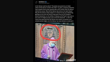Fact Check: Photo Does NOT Show Vatican With UFO On Its Coat Of Arms -- It's Church In Mexico, With Galero Hat Heraldry 