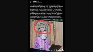 Fact Check: Photo Does NOT Show Vatican With UFO On Its Coat Of Arms -- It's Church In Mexico, With Galero Hat Heraldry
