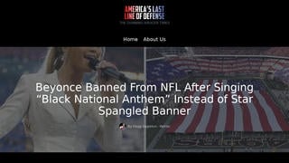 Fact Check: Beyonce Was NOT Banned From NFL Games After Singing 'Black National Anthem' Instead Of 'The Star-Spangled Banner'