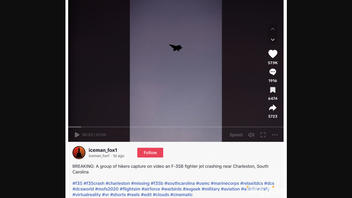 Fact Check: Video Does NOT Show 'An F-35B Fighter Jet Crashing Near Charleston, South Carolina'