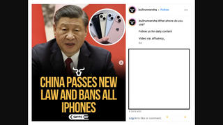 Fact Check: China Did NOT Ban 'All iPhones,' As Of September 25, 2023