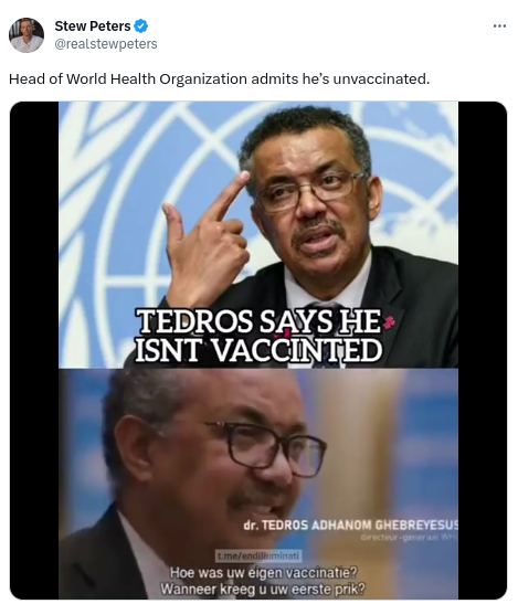 tedros ghebreyesus not vaccinated X post .png