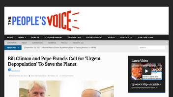 Fact Check: Bill Clinton And Pope Francis Did NOT Call For 'Urgent Depopulation' To Save The Planet
