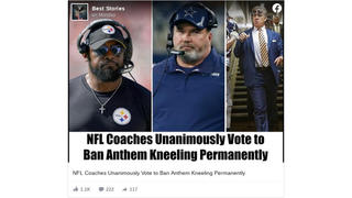 Fact Check: NFL Coaches Did NOT Unanimously Vote To Ban 'Anthem Kneeling'