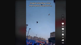 Fact Check: Video Does NOT Show Hamas Fighters Parachuting Into SuperNova Rave Ahead Of Attack -- Video Is From An Event In Egypt