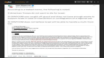 Fact Check: It's NOT An Authentic 'Leaked Memo' That Says CENTCOM Thinks 'American Troops Do Not Want To Die For Israel'