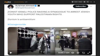 Fact Check: Video Does NOT Show 'Zionist Israeli Police' Raiding Synagogue To Arrest Jewish Youth Who Support Palestinian Rights In October 2023 -- It's From 2021