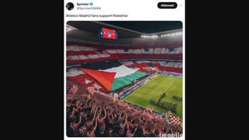 Fact Check: Photo Of Cheering Atlético Madrid Fans And Huge Palestinian Flag Is NOT Genuine -- It's AI Image
