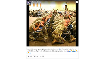 Fact Check: Photo Of US Soldiers Praying Is NOT Before They're Deployed To Israel -- US Is Not Sending Soldiers To Israel
