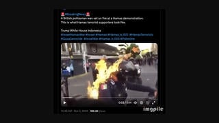 Fact Check: Video Does NOT Show 'British Policeman' 'Set On Fire At A Hamas Demonstration' In 2023