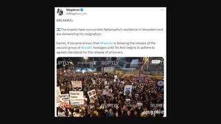 Fact Check: Video Does NOT Show Israeli Protesters At Netanyahu's Jerusalem Home 'Demanding His Resignation' -- Rally In Tel Aviv Was For Israeli Hostages