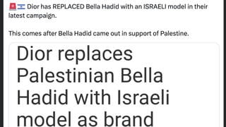 Fact Check: Dior Did NOT Replace Bella Hadid With Israeli Model Due To Hadid's Support Of Palestine