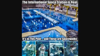 Fact Check: International Space Station Is NOT In Swimming Pool -- It Orbits Earth In Space