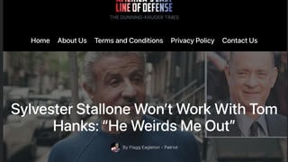 Fact Check: Sylvester Stallone Did NOT Say He Won't Work With Tom Hanks Because 'He Weirds Me Out' -- It's From Satire Site