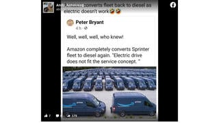 Fact Check: Amazon Delivery Fleet Is NOT Converting Back To Diesel -- Amazon Plans To Add More Electric Vehicles To Fleet In The Future