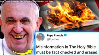 Fact Check: Pope Francis Did NOT Authorize WEF To Rewrite Fact Checked Version Of The Holy Bible