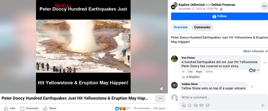 peter doocy earthquakes yellowstone FB post.png