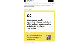 Fact Check: Australian Government Did NOT Advocate COVID-19 Vaccination Without Consent During Sedation