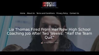 Fact Check: Lia Thomas Was NOT Fired As High School Coach -- Claim Is From Satire Site