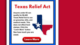 Fact Check: People CANNOT Get $6,400 Benefit Through 'Texas Relief Act' Ad -- Info Harvesting Scam, Not Government Program  