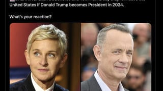 Fact Check: NO Evidence Ellen DeGeneres And Tom Hanks Said They Will 'Leave The US If Trump Becomes President in 2024'