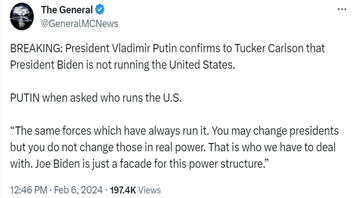 Fact Check: Putin Did NOT Tell Carlson 'Biden Is Just A Facade For This Power Structure'
