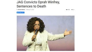 Fact Check: JAG Did NOT Convict Oprah Winfrey, Did NOT Sentence Her To Death