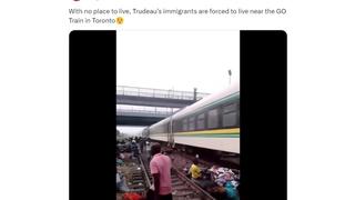 Fact Check: Video Does NOT Show Immigrants In Canada 'Forced To Live' Near Active Train Tracks