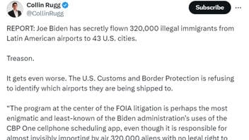 Fact Check: Biden Has NOT 'Secretly Flown 320,000 Illegal Immigrants From Latin American Airports' to US Cities