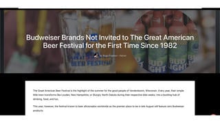 Fact Check: NO Evidence 'Budweiser Brands' Were Not Invited To Great American Beer Festival For First Time Since 1982