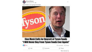 Fact Check: Elon Musk Did NOT Call For Tyson Foods Boycott As Of March 23, 2024