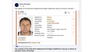 Fact Check: Captain Of Ship That Hit Francis Scott Key Bridge In Baltimore Was NOT Ukrainian