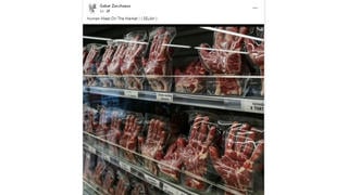 Fact Check: Image Of Human Hands Packaged For Sale As Meat Is NOT Real -- AI-Generated