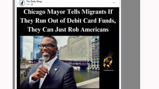 Fact Check: Chicago Mayor Did NOT Tell Migrants They Can Rob Americans If They Run Out of Debit Card Funds -- Satire Source