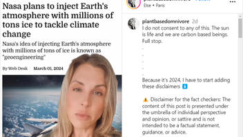 Fact Check: NASA Did NOT Say It Plans To Inject Millions Of Tons Of Ice Into Atmosphere