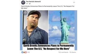 Fact Check: Garth Brooks Did NOT Announce 'Plans To Permanently Leave The US'