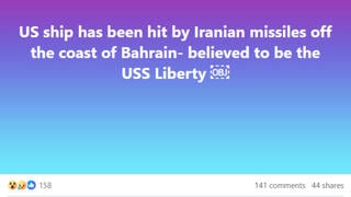 Fact Check: Iran Did NOT Attack USS Liberty Off Coast Of Bahrain In April 2024 -- US Military Has No Such Ship