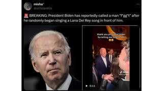 Fact Check: Video Does NOT Show Biden Calling Man 'F*gg*t' -- Biden Said 'Thank You'
