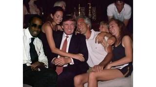 Fact Check: Photo Does NOT Show P. Diddy, Trump, Jeffrey Epstein Sitting With Young Women 