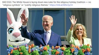 Fact Check: Biden White House Did NOT Introduce Rule Banning Christian Symbols From Easter Egg Contest -- Policy Is Decades Old