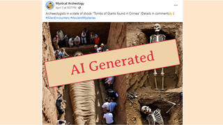Fact Check: Image Does NOT Document Archaeologists At Tombs Of Giants In Crimea -- Recycled Clickbait With AI-Generated Images