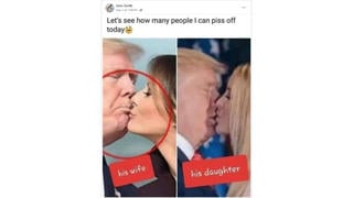 Fact Check: Photos Do NOT Document Donald Trump Kissing Melania And Ivanka On The Mouth -- Timing And Angles Mislead