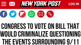 Fact Check: NY Post Did NOT Report Congress Will Vote On Bill Criminalizing Skepticism About 9/11