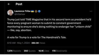 Fact Check: Trump Did NOT Tell Time Magazine 'He'd Force Every Pregnant Woman To Submit To Constant Government Monitoring' If Re-Elected 