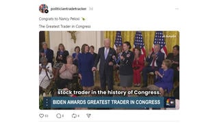 Fact Check: Nancy Pelosi Was NOT Awarded 'Greatest Trader In Congress' -- Altered Video With Fake Audio And Chyron