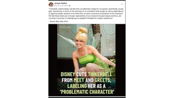 Fact Check: Disney Did NOT Cut Tinker Bell From Meet-And-Greets, Rep Did NOT Comment On 'Problematic Image'