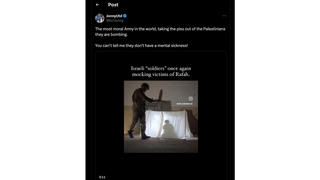 Fact Check: Video Does NOT Show Actual Israeli Soldier Mocking Rafah Offensive Victims -- It's Artistic Performance