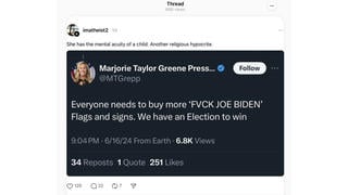 Fact Check: Marjorie Taylor Greene Did NOT Tweet 'Everyone Needs To Buy More 'FVCK JOE BIDEN' Flags'