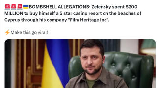 Fact Check: NO Evidence That Zelenskyy Bought $200 Million Casino Resort In Cyprus